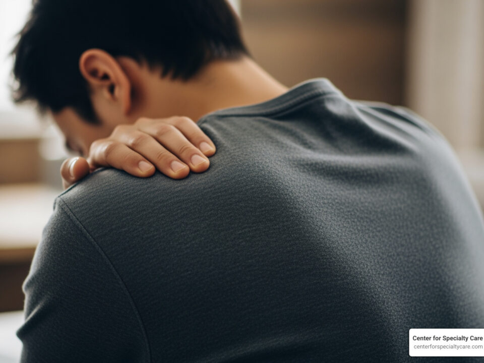 knotted muscle behind shoulder blade