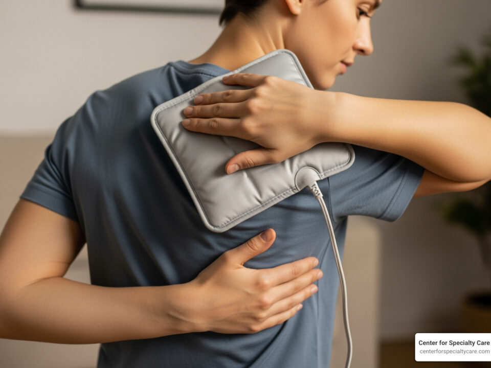 how to self heal muscle knot behind shoulder blade