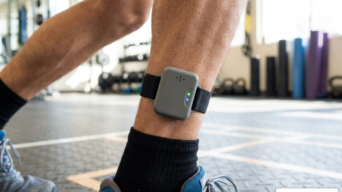 foot tendon wearable technology sensor on ankle during activity
