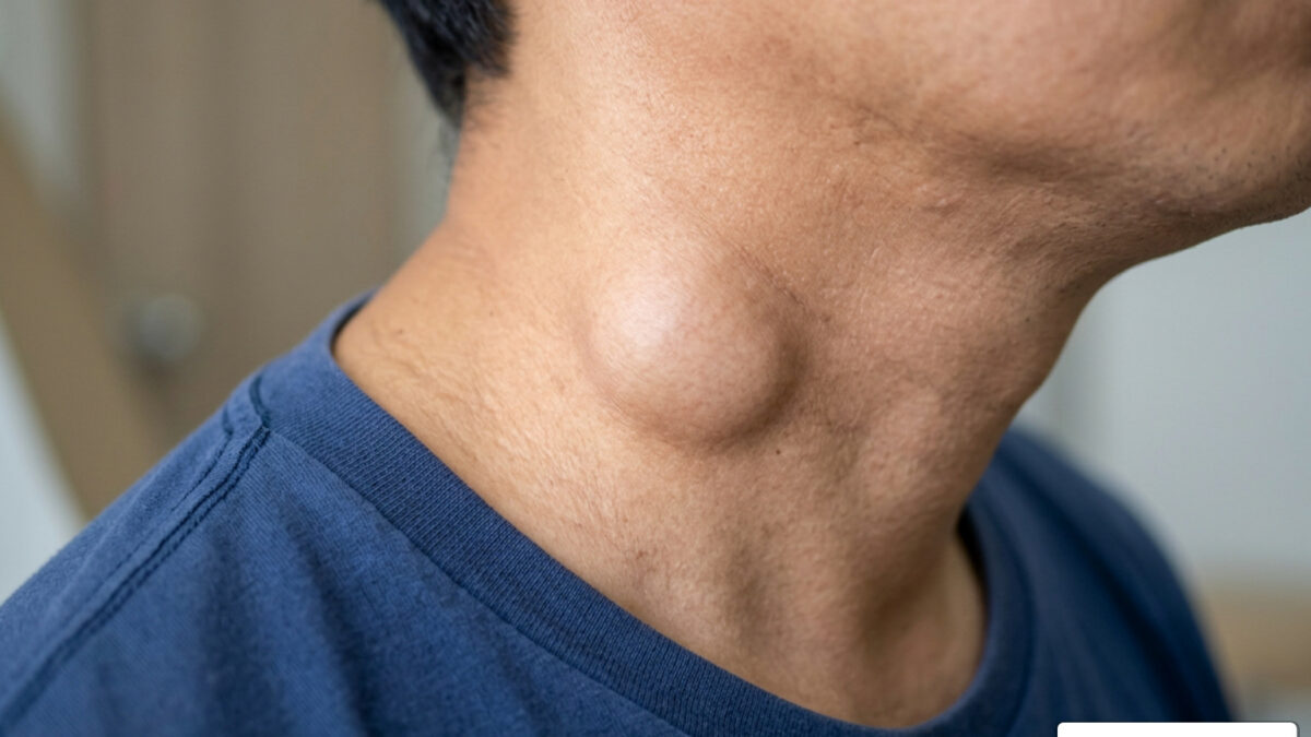 hard knot on right side of neck