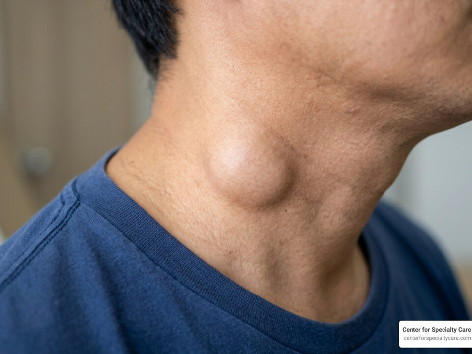 hard knot on right side of neck