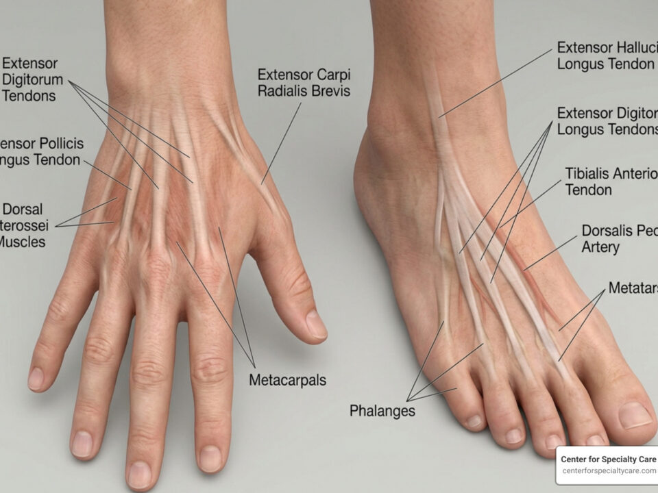 extensor tendonitis foot and hand anatomy